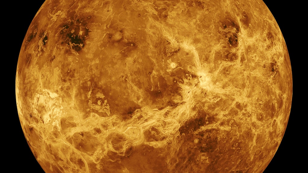 Blick auf die Venus in einer Computersimulation.