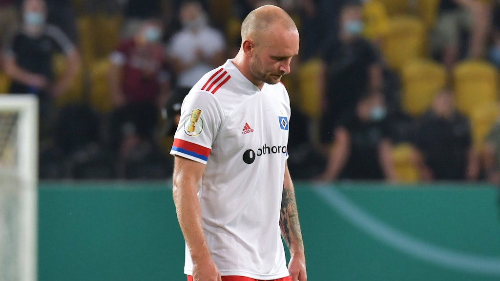 Düsterer Abend in Dresden: HSV-Profi Toni Leistner.