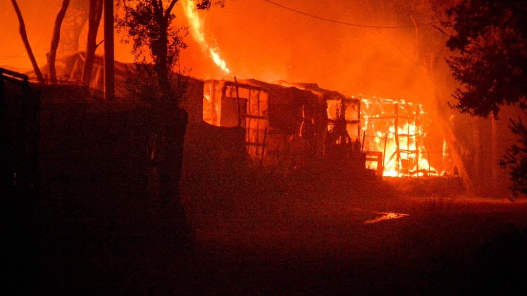 Brand im Flüchtlingslager Moria auf der griechischen Insel Lesbos.