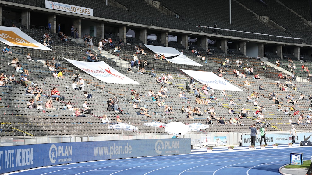 This is the Olympic Stadium during a track meet earlier this month. Hertha games won't look much different.