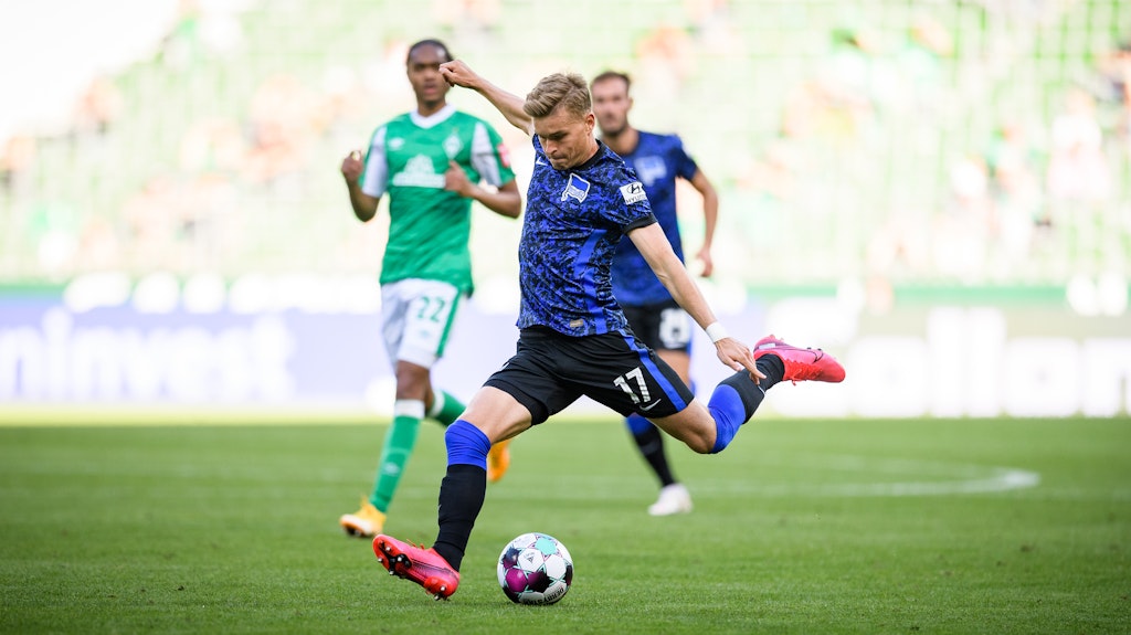 Herthas Maximilian Mittelstädt bereitete in Bremen als Linksverteidiger das 1:0 vor und kommt neuerdings für gleich drei Positionen infrage.