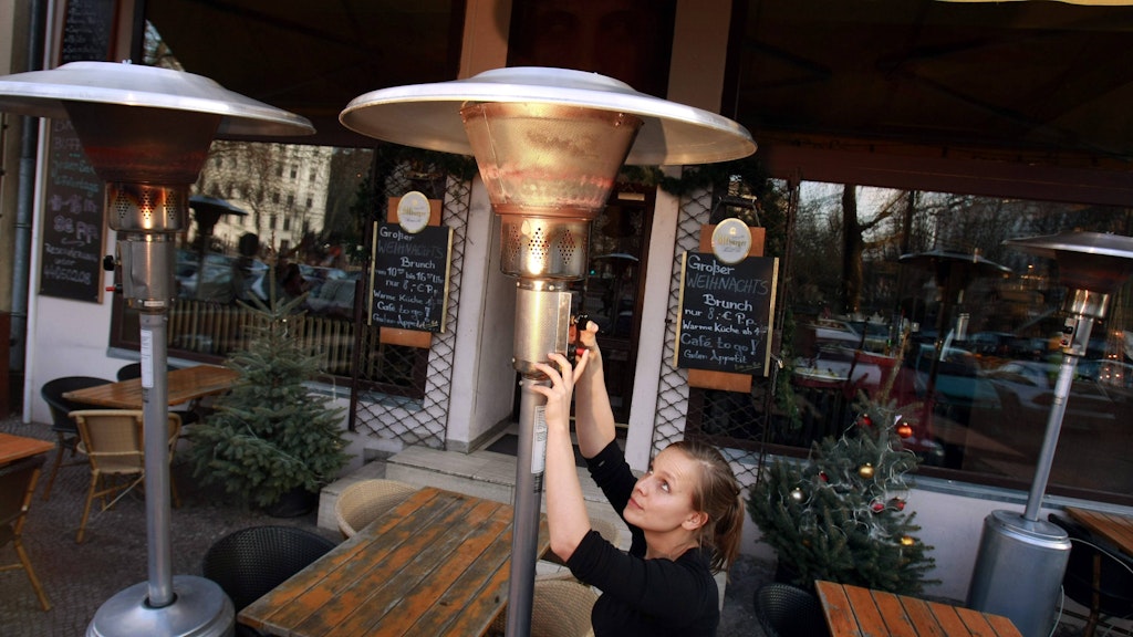 Heizpilz in einem Café in Prenzlauer Berg