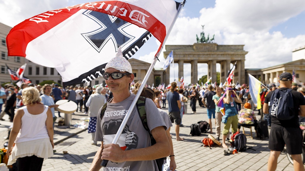 Reich flags have become a stand-in for banned Nazi emblems.