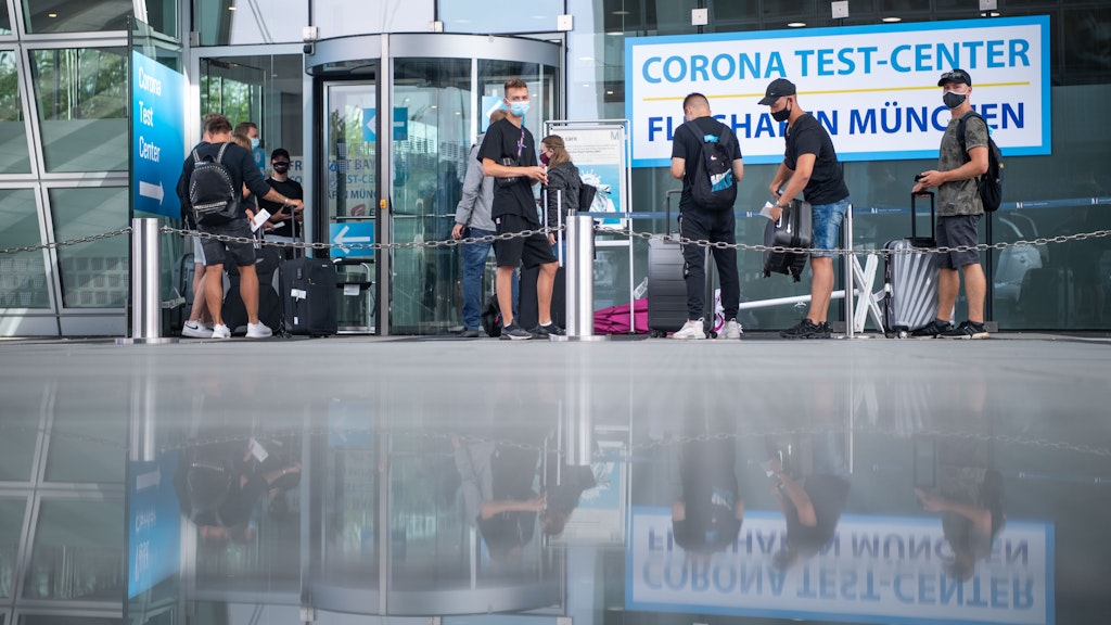 Corona-Tests am Flughafen München.