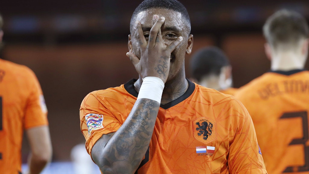 Eigenwilliger Torjubel: Hollands Bergwijn.