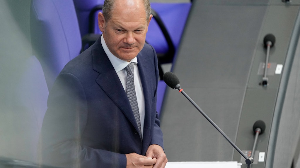 Bundesfinanzminister Olaf Scholz bei der Befragung der Bundesregierung.