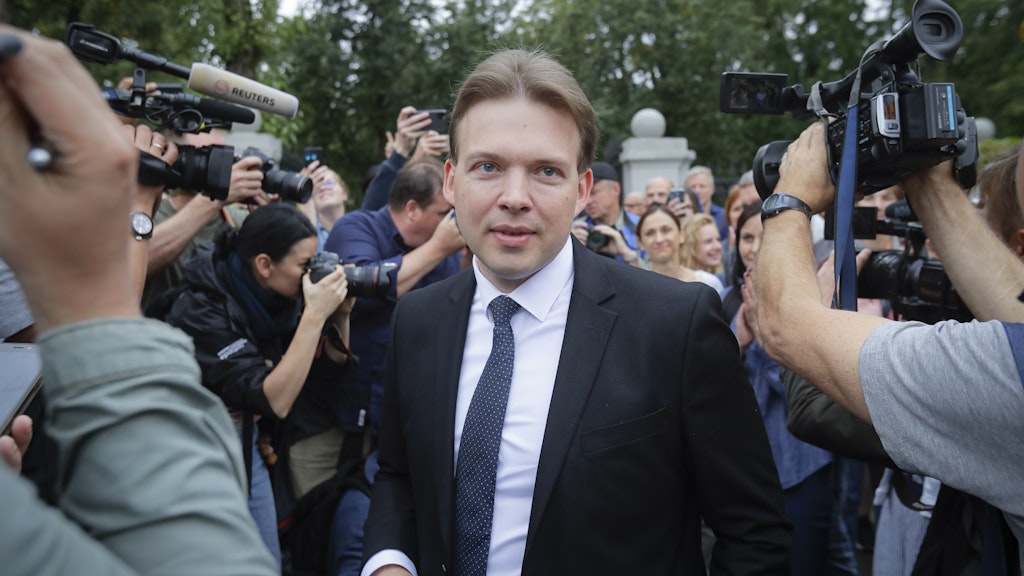 Maxim Znak (M.), Rechtsanwalt und Mitglied des Koordinierungsrats der Opposition.