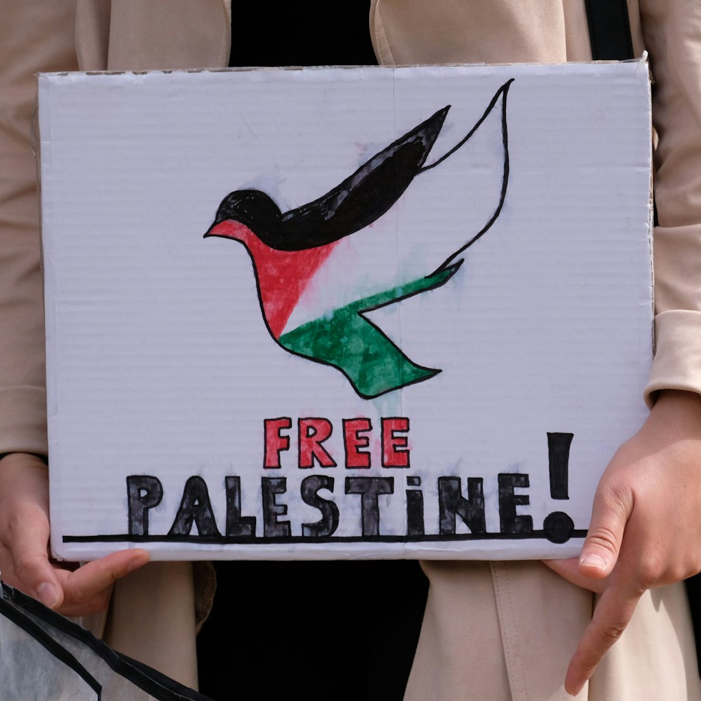 Pro-palästinensische Demonstration am Oranienplatz in Berlin.<br><br>