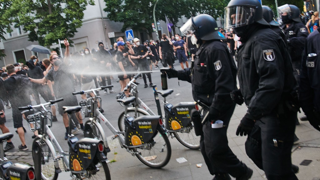 The bikes apparently weren't enough to keep the police separate from protestors.