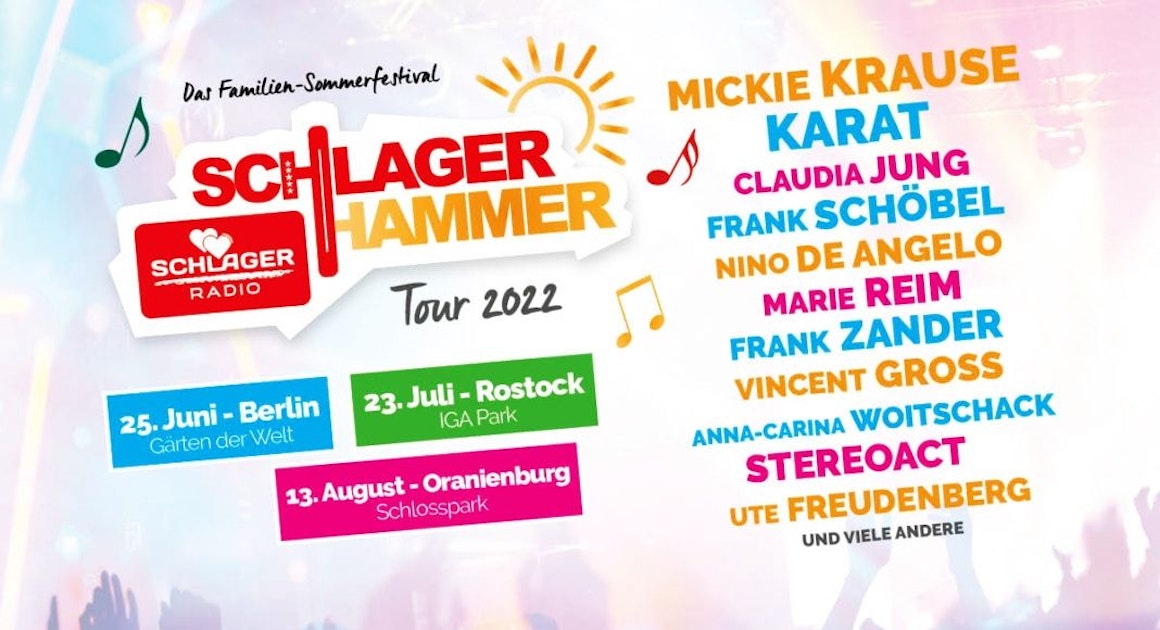 SchlagerHammer Tour 2022 Tickets Berlin Rostock Oranienburg
