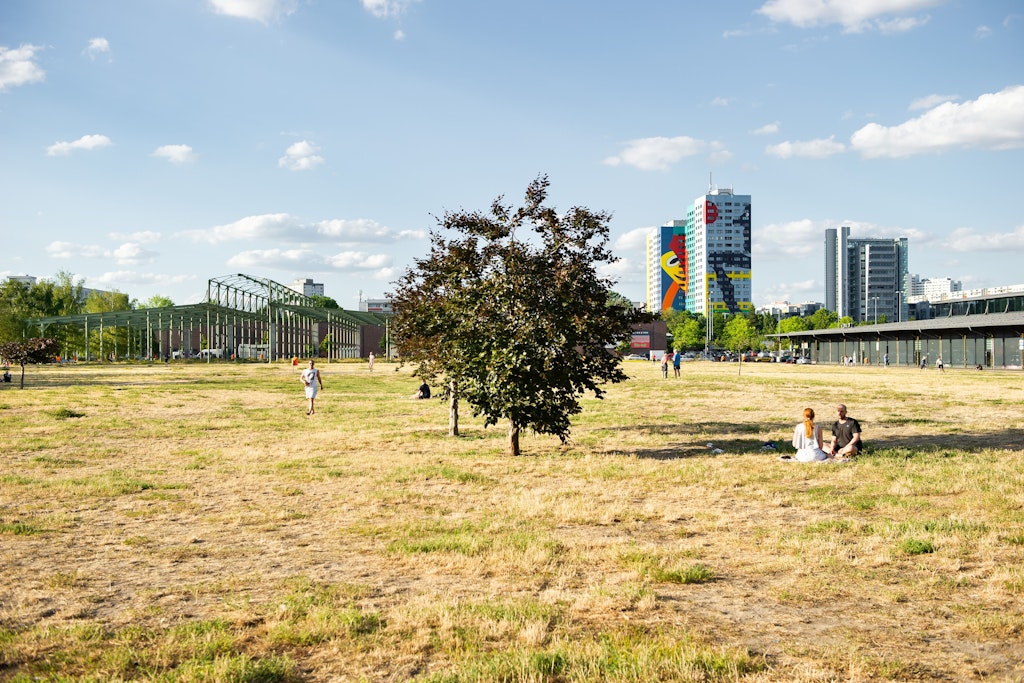 Anfang Juli: Berlin wird zur Steppe, die Wiesen im Blankenstein-Park sind verbrannt.