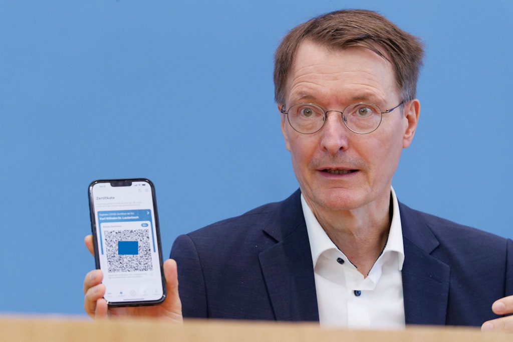 Karl Lauterbach (QR-Code von der Redaktion unleserlich gemacht.)