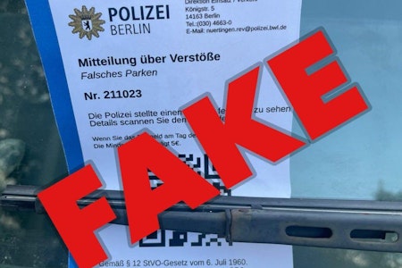 Berliner Polizei warnt vor gefälschten Strafzetteln