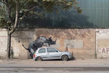 Nummer acht ist ein Nashorn: Neues Werk von Banksy in London aufgetaucht