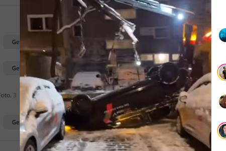 Virales Video aus Kreuzberg: Abschlepper zerstört Miles-Wagen –„Auto steht auf Kopf“