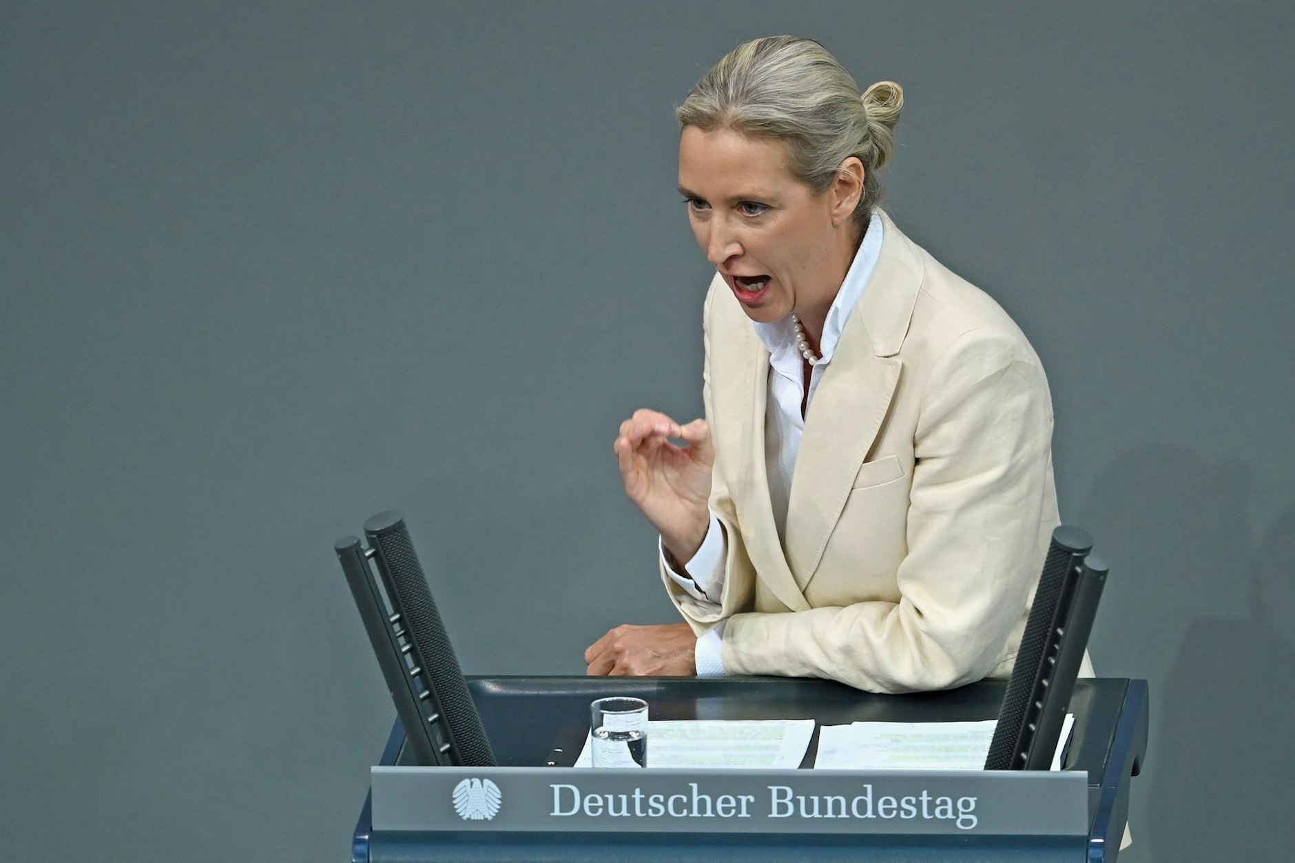 Alice Weidel, Fraktionsvorsitzende der AfD, spricht in der Generaldebatte zum Haushalt im Plenum des Bundestags.