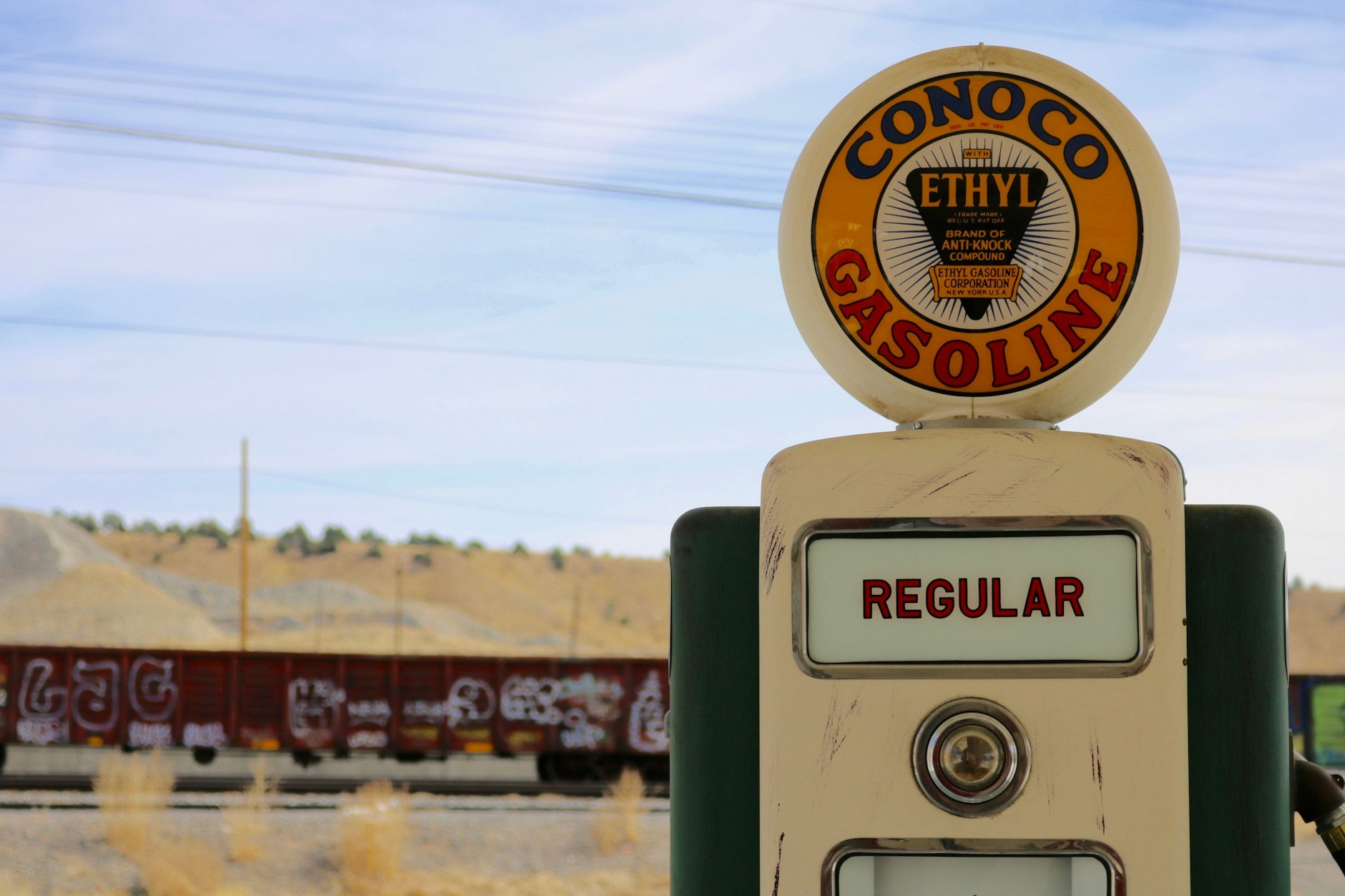Eine nostalgische Tankstelle in Helper, Utah