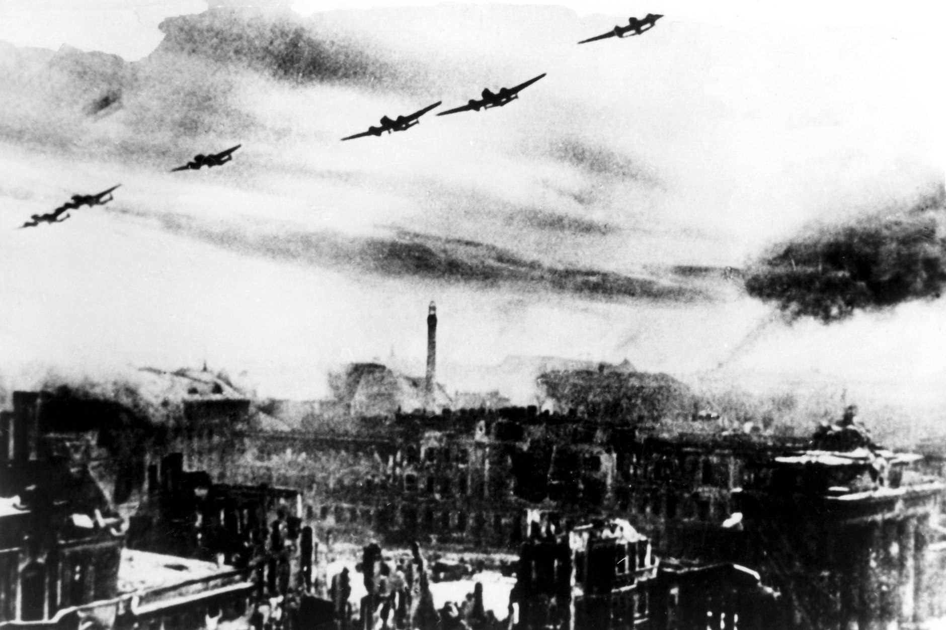 Sowjetische Bomber über Berlin 1945