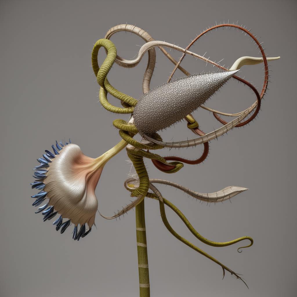 Algo está se mexendo: uma criatura vegetal híbrida do projeto digital “The Way of Flowers” do coletivo de artistas COSSLUCID