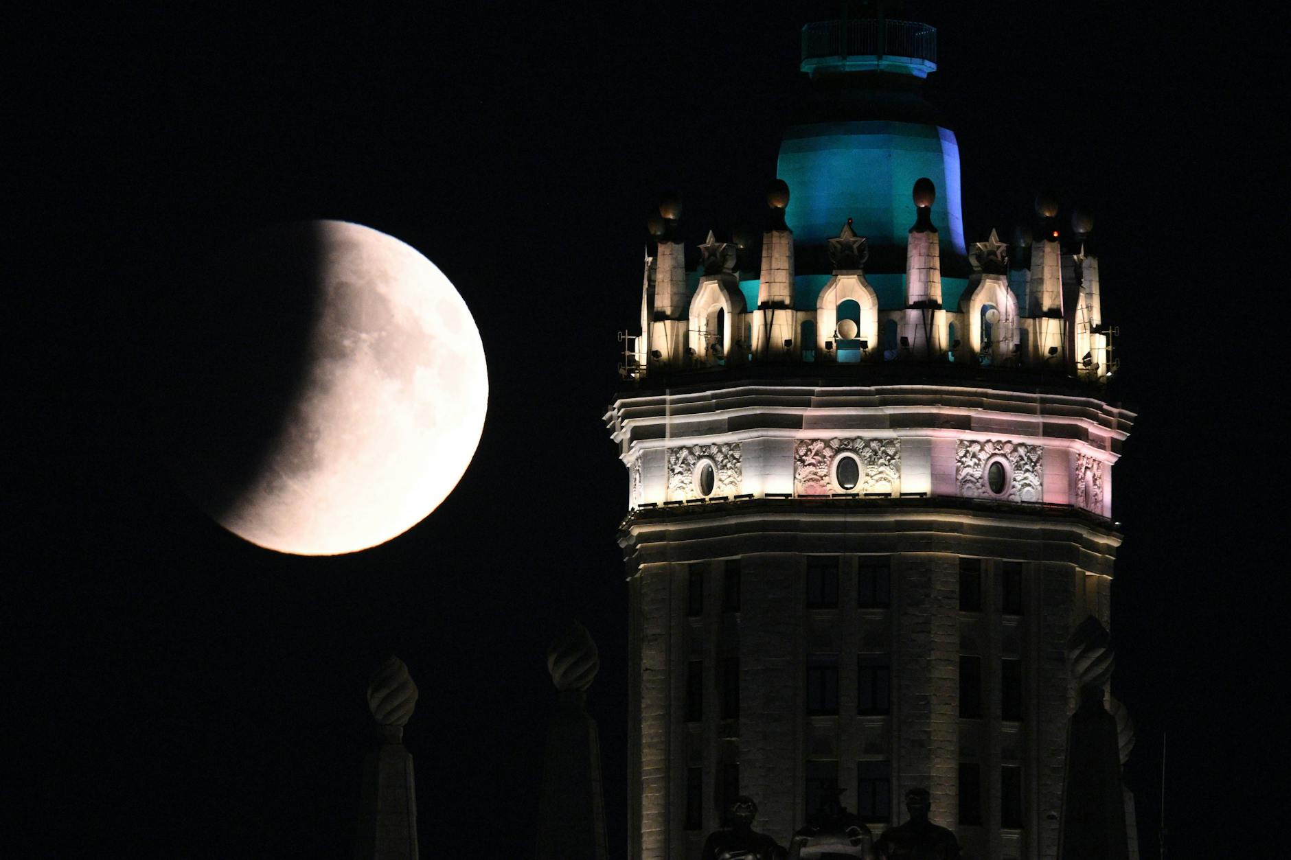 Die Mondfinsternis in Moskau.