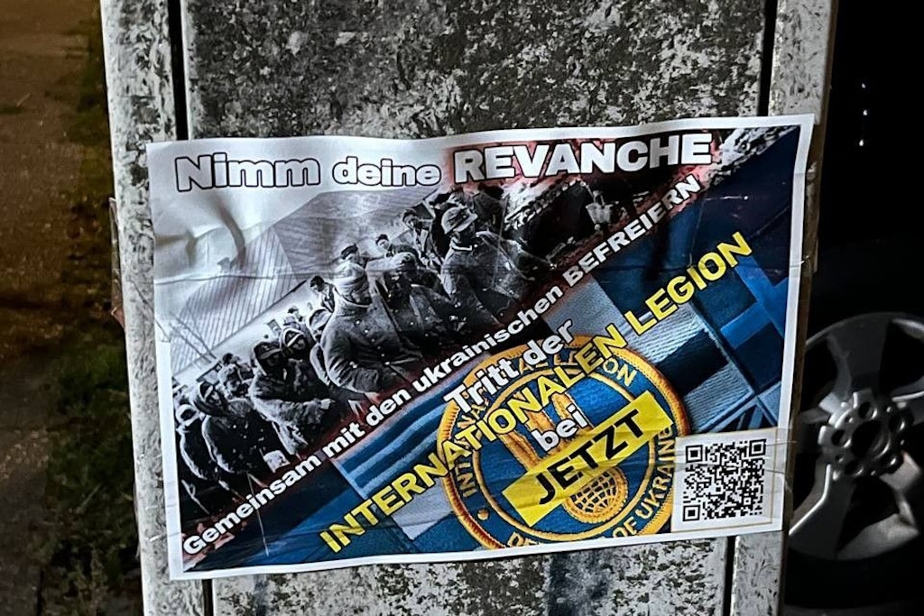 Berlin-Wilmersdorf: Flyer rufen Deutsche zum Kämpfen im Ukrainekrieg auf